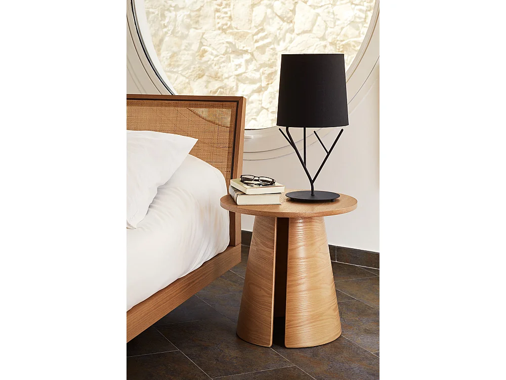 Table de salon en bois naturel Ø50 h50 cm