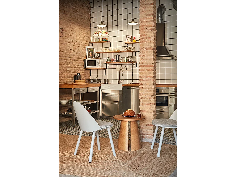 Table de salon en bois naturel Ø50 h50 cm