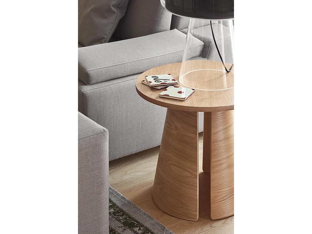 Table de salon en bois naturel Ø50 h50 cm