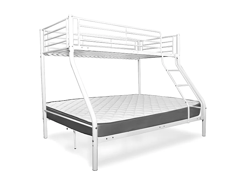 Beliche de Casal Metal Branco + 1 Colchão Inferior (135x190cm)