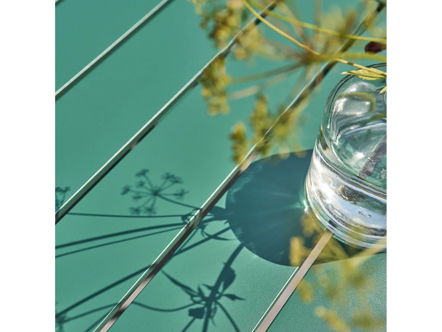 Table de terrasse rectangulaire en aluminium vert foncé
