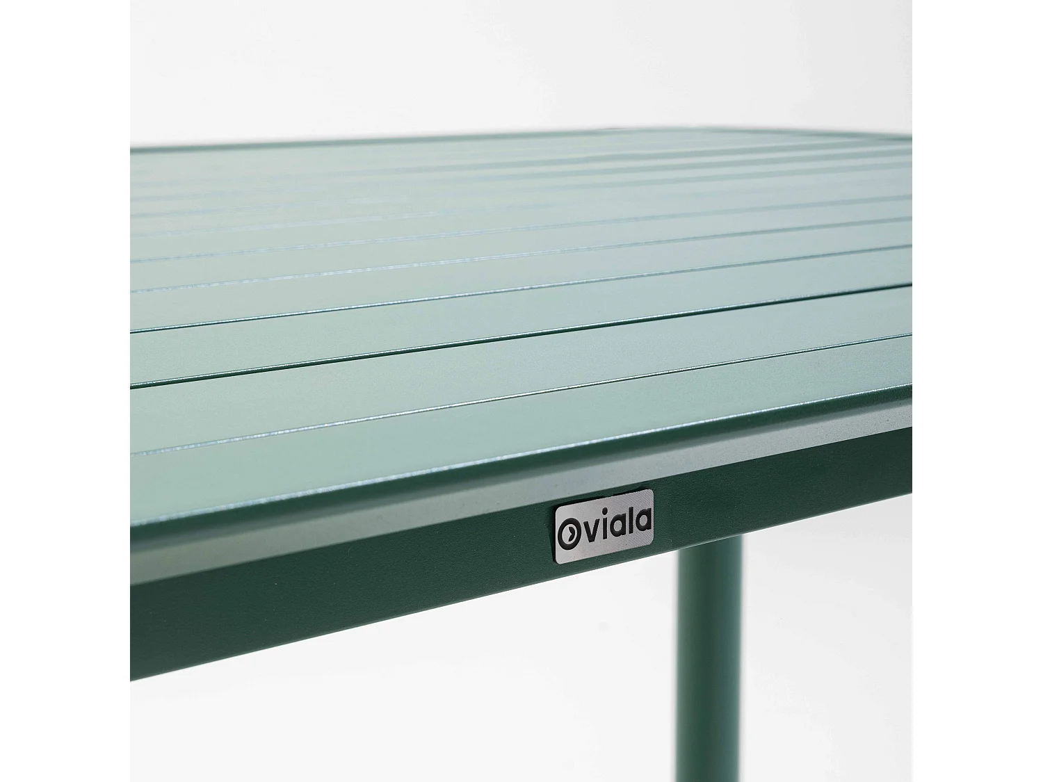 Table de terrasse rectangulaire en aluminium vert foncé