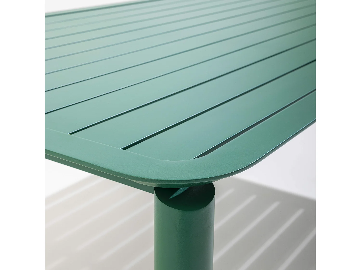 Table de terrasse rectangulaire en aluminium vert foncé