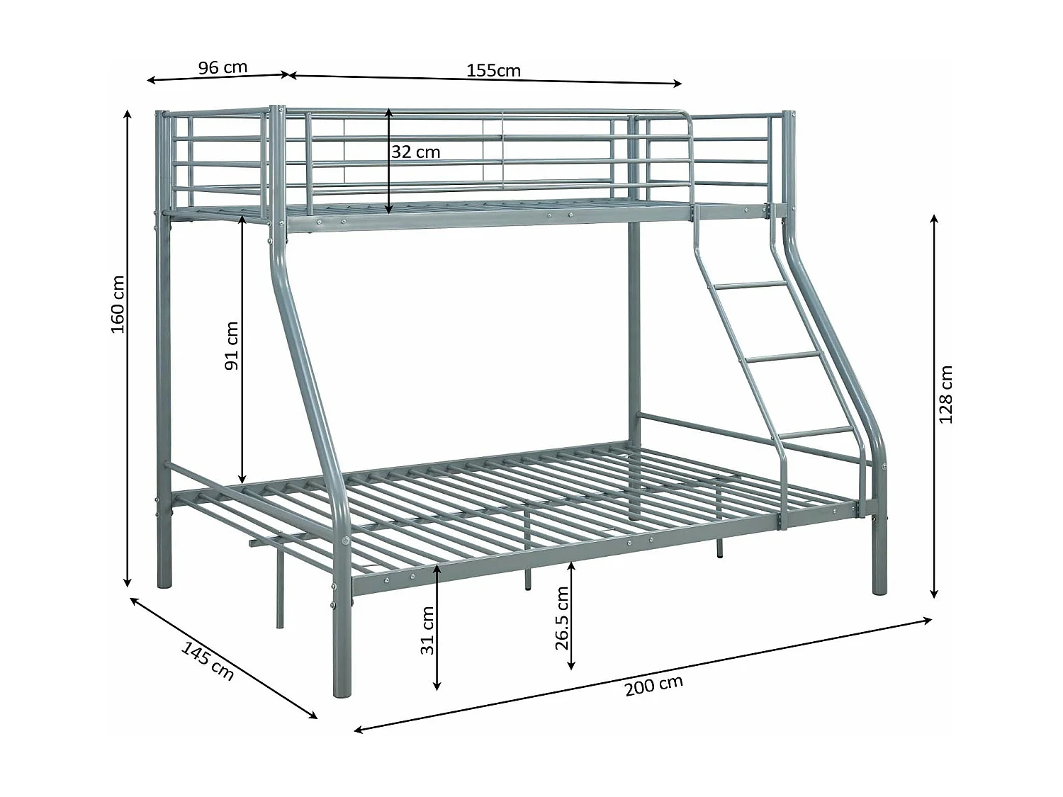 Beliche de Casal AS121 Metal Branco
