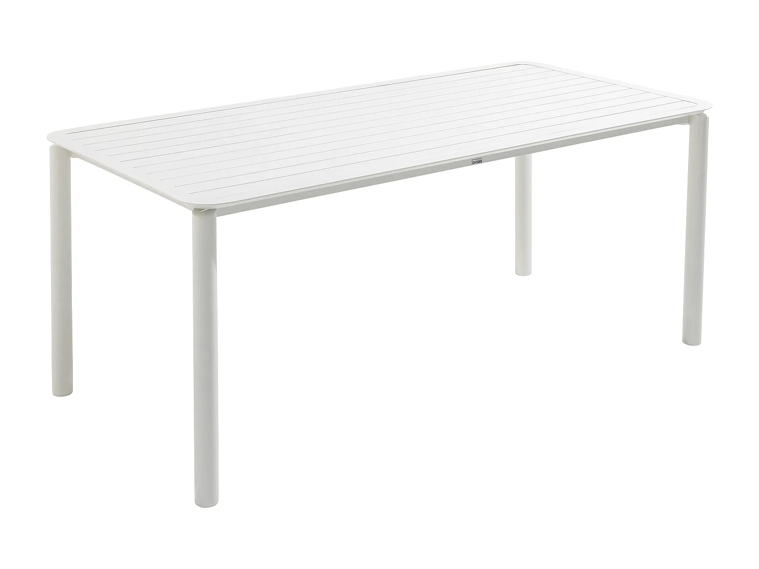 Table de terrasse rectangulaire en aluminium blanche