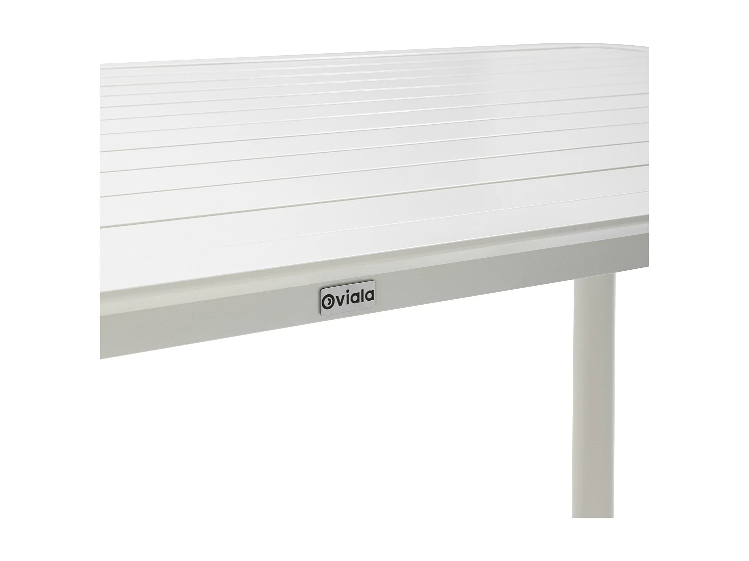 Table de terrasse rectangulaire en aluminium blanche