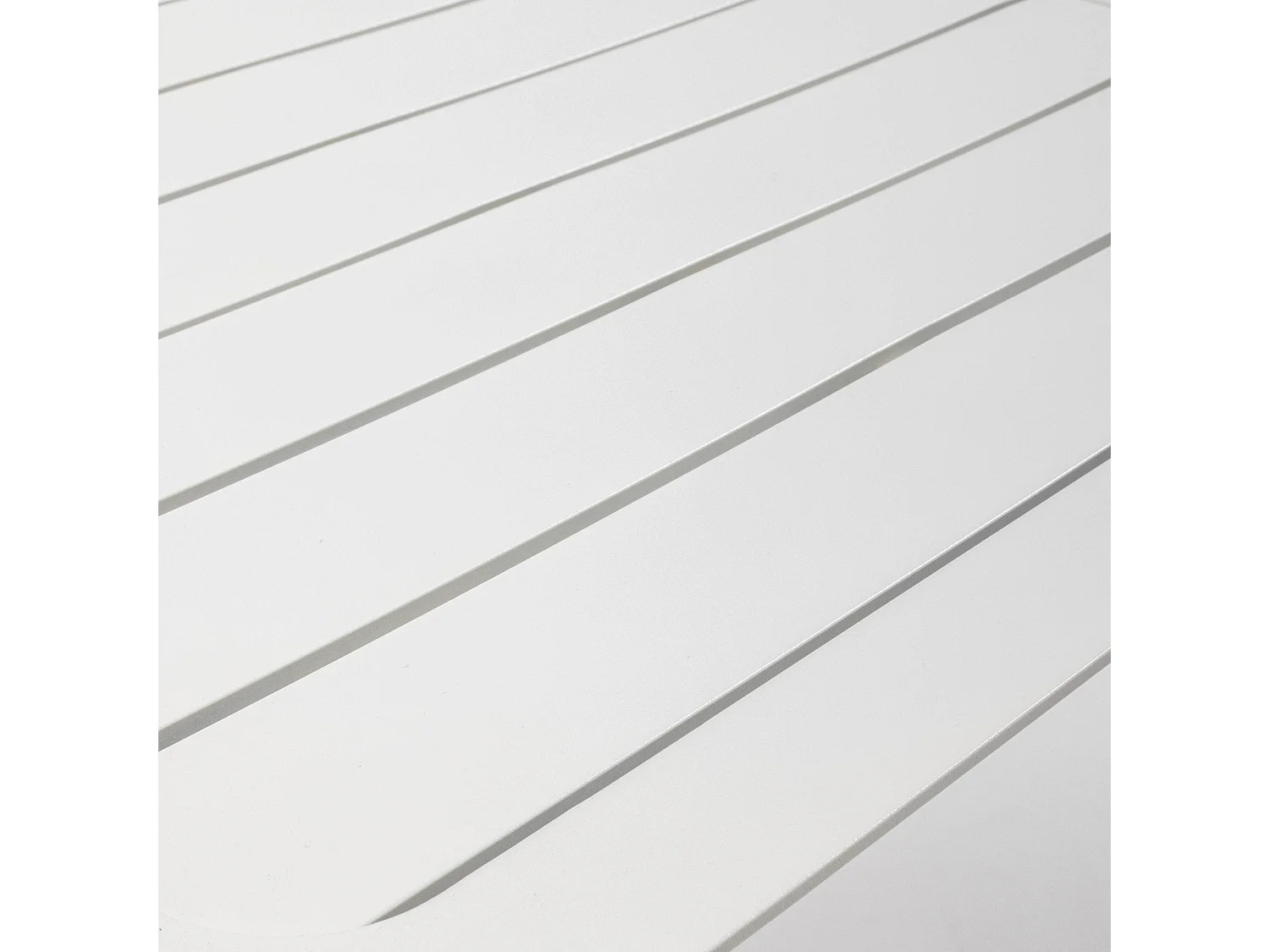 Table de terrasse rectangulaire en aluminium blanche