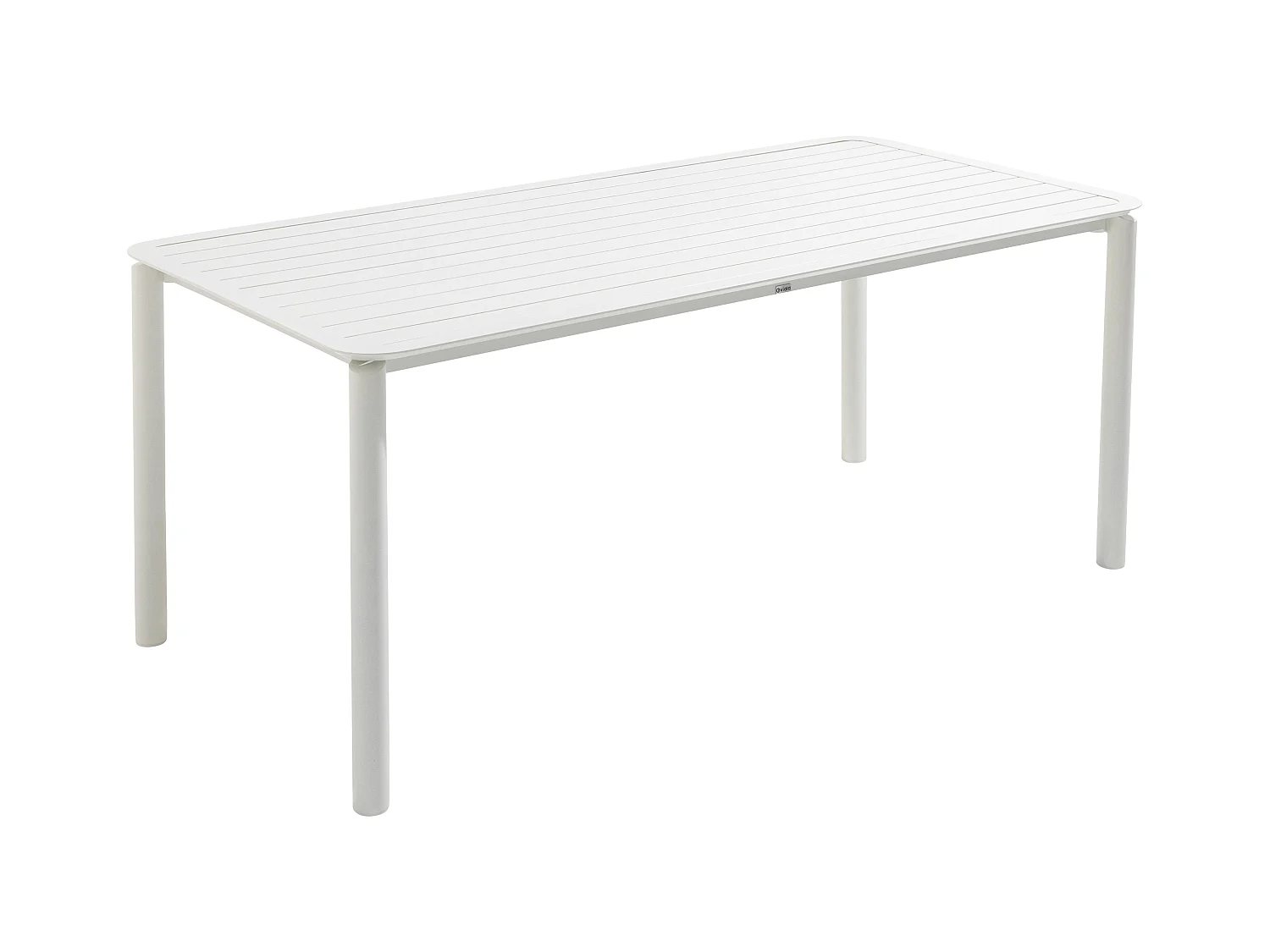 Table de terrasse rectangulaire en aluminium blanche