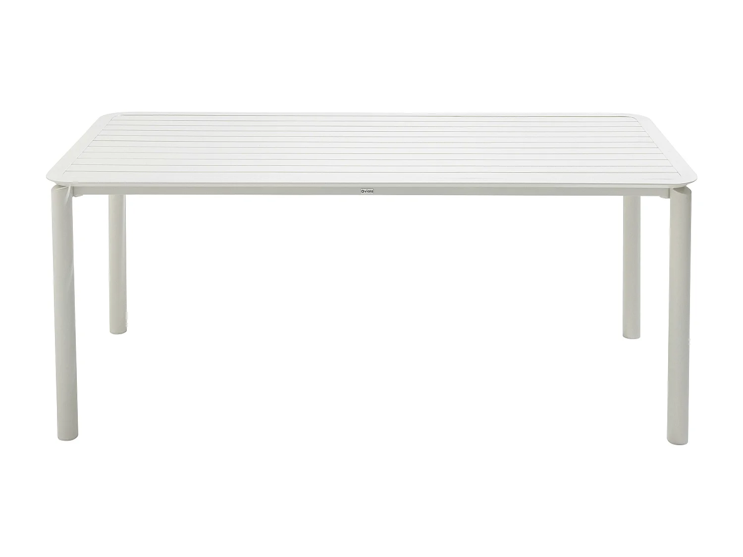Table de terrasse rectangulaire en aluminium blanche