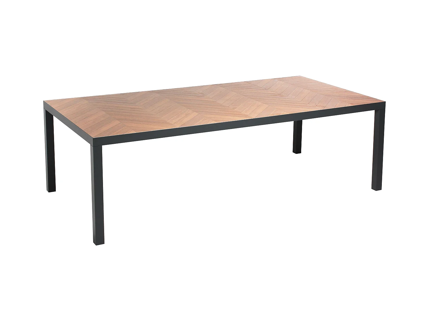 Table de jardin en céramique effet bois chevron - Tivoli