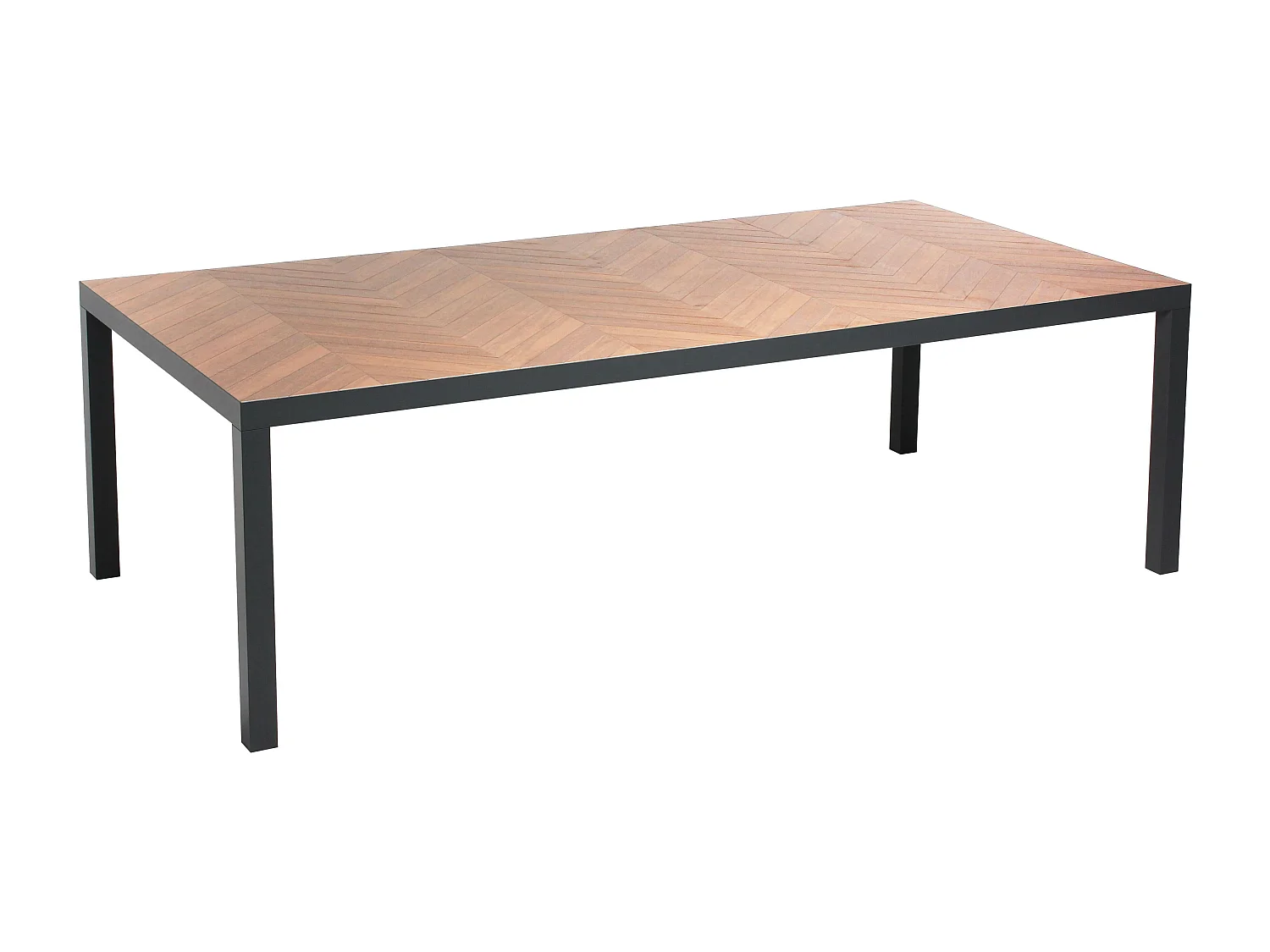 Table de jardin en céramique effet bois chevron - Tivoli