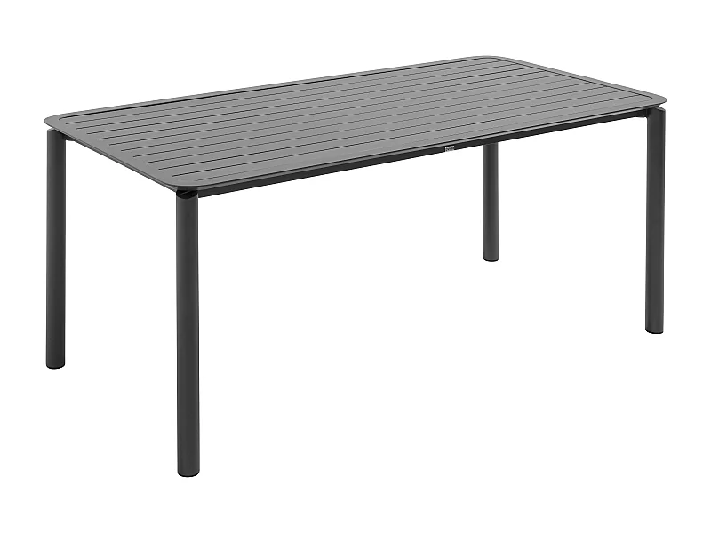 Table de terrasse rectangulaire en aluminium noire