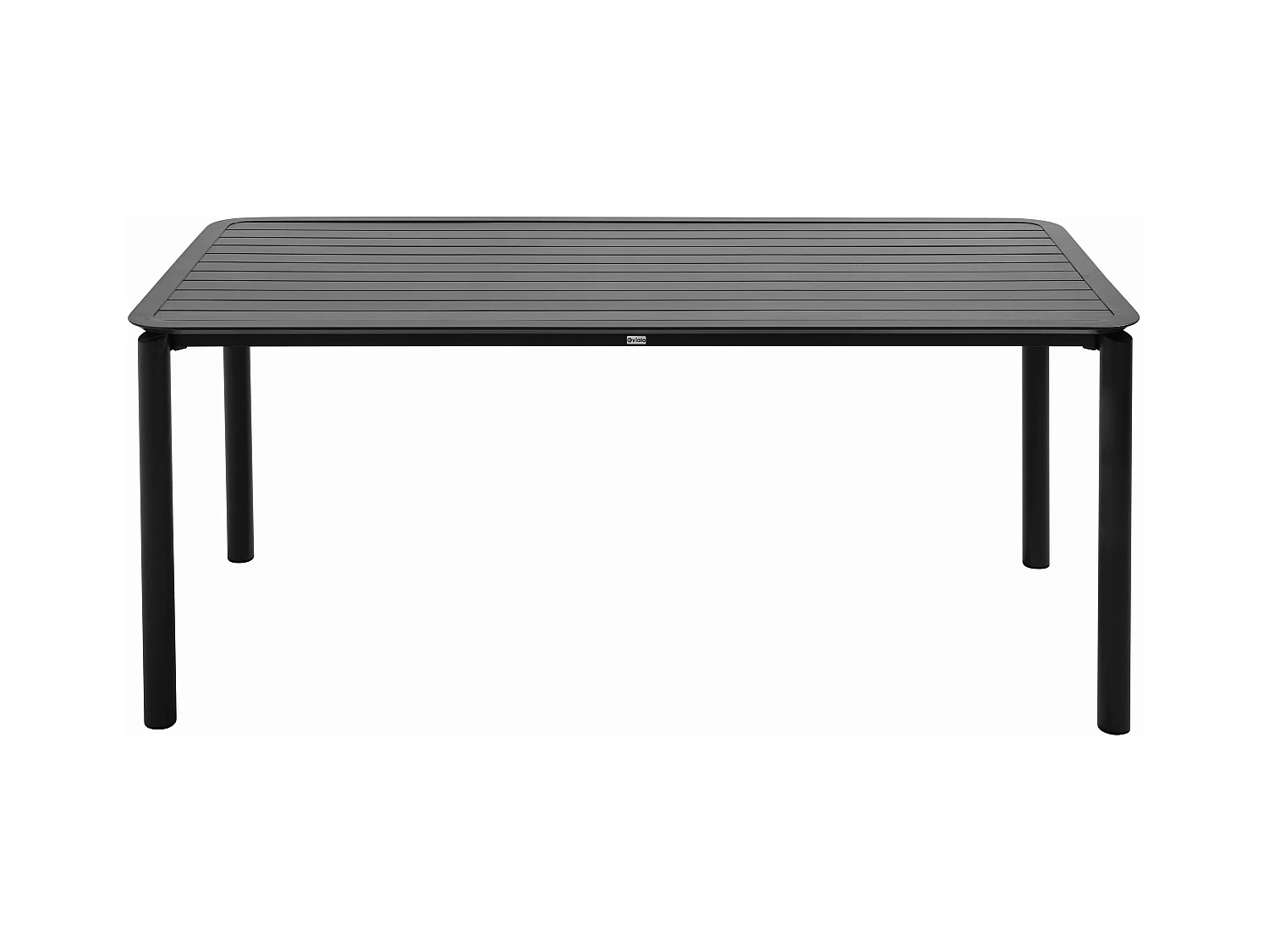 Table de terrasse rectangulaire en aluminium noire