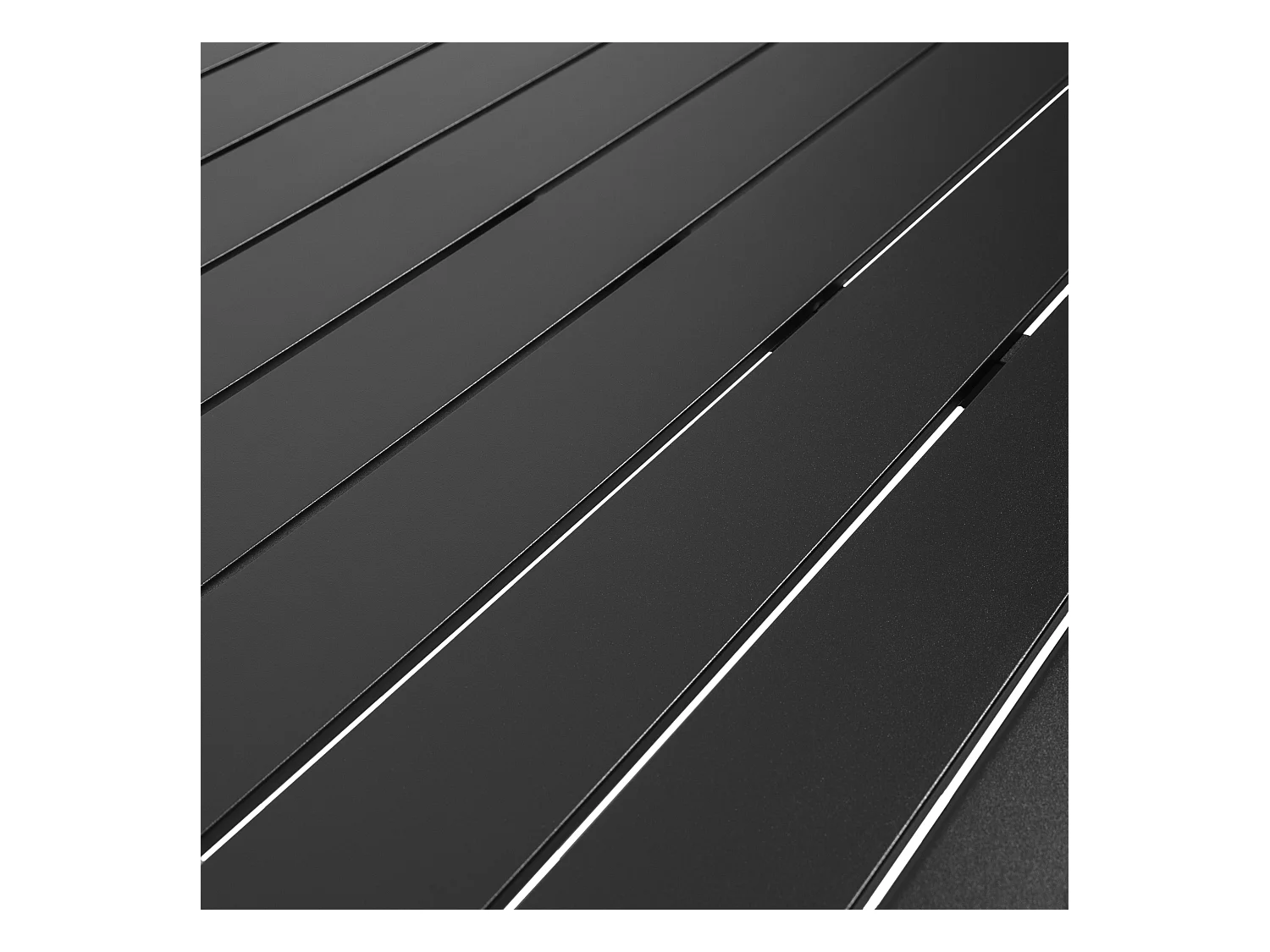 Table de terrasse rectangulaire en aluminium noire