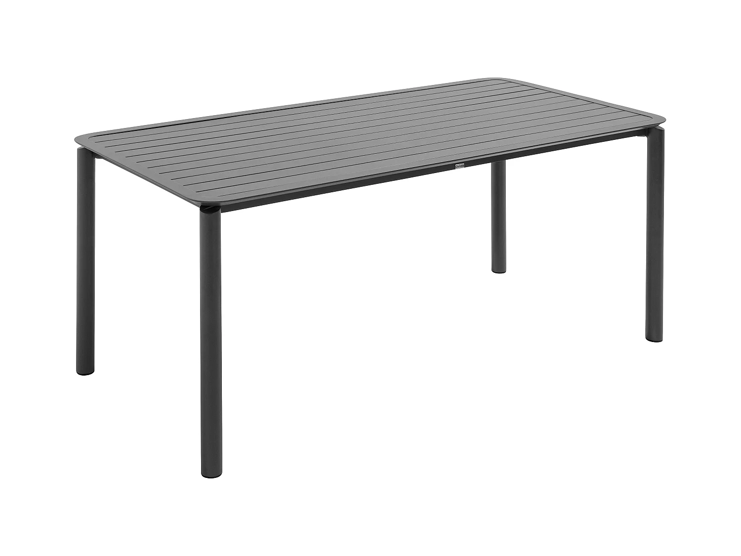 Table de terrasse rectangulaire en aluminium noire