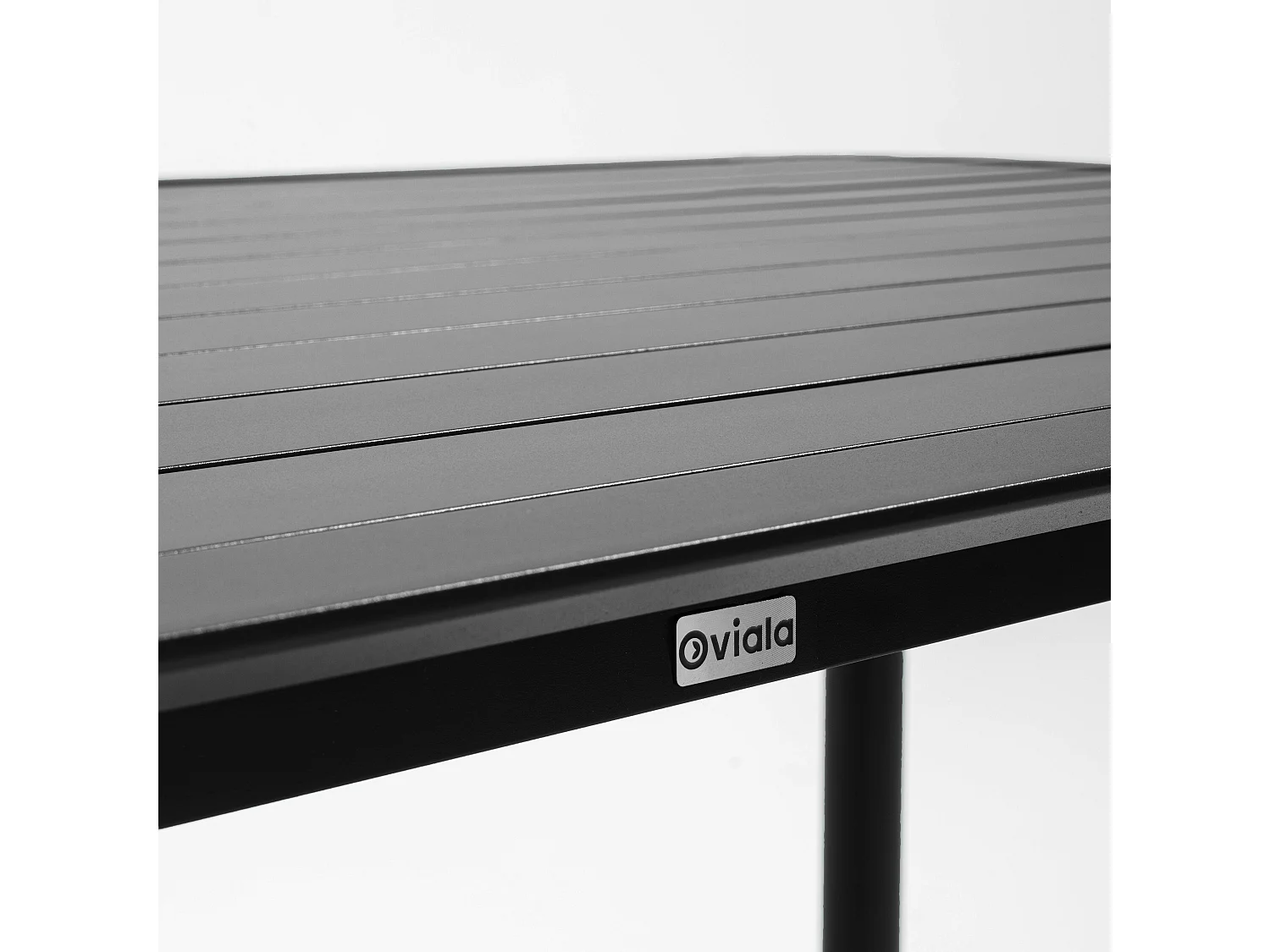 Table de terrasse rectangulaire en aluminium noire