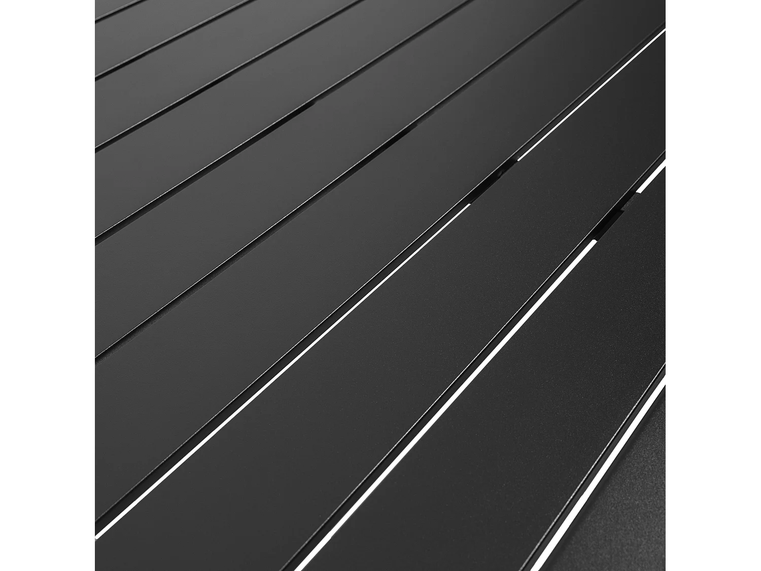 Table de terrasse rectangulaire en aluminium noire