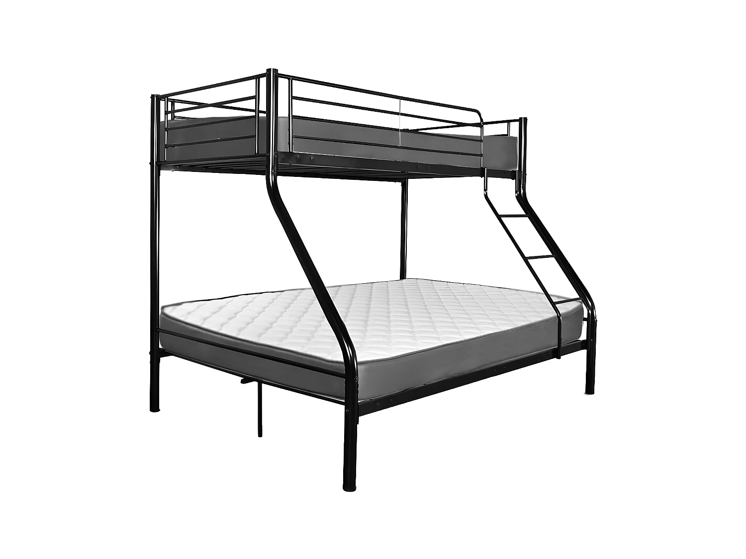 Beliche de Casal Metal Preto + 2 Colchões (90x190 e 135x190)