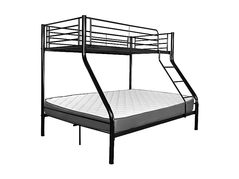 Beliche de Casal AS121 Metal Preto + 1 Colchão Inferior (135x190cm)