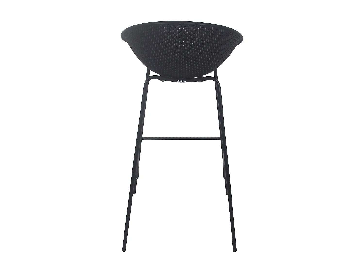 Lot de 4 chaises hautes de terrasse en plastique noires