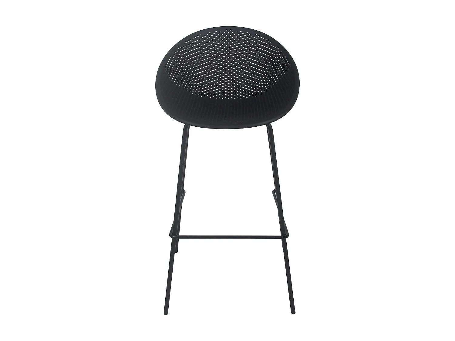 Lot de 4 chaises hautes de terrasse en plastique noires