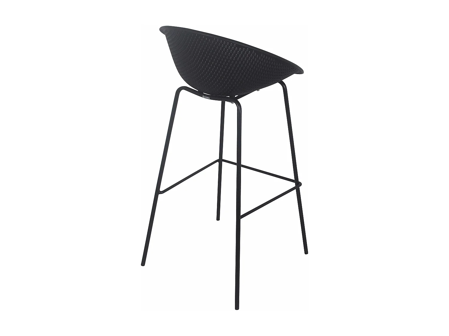 Lot de 4 chaises hautes de terrasse en plastique noires
