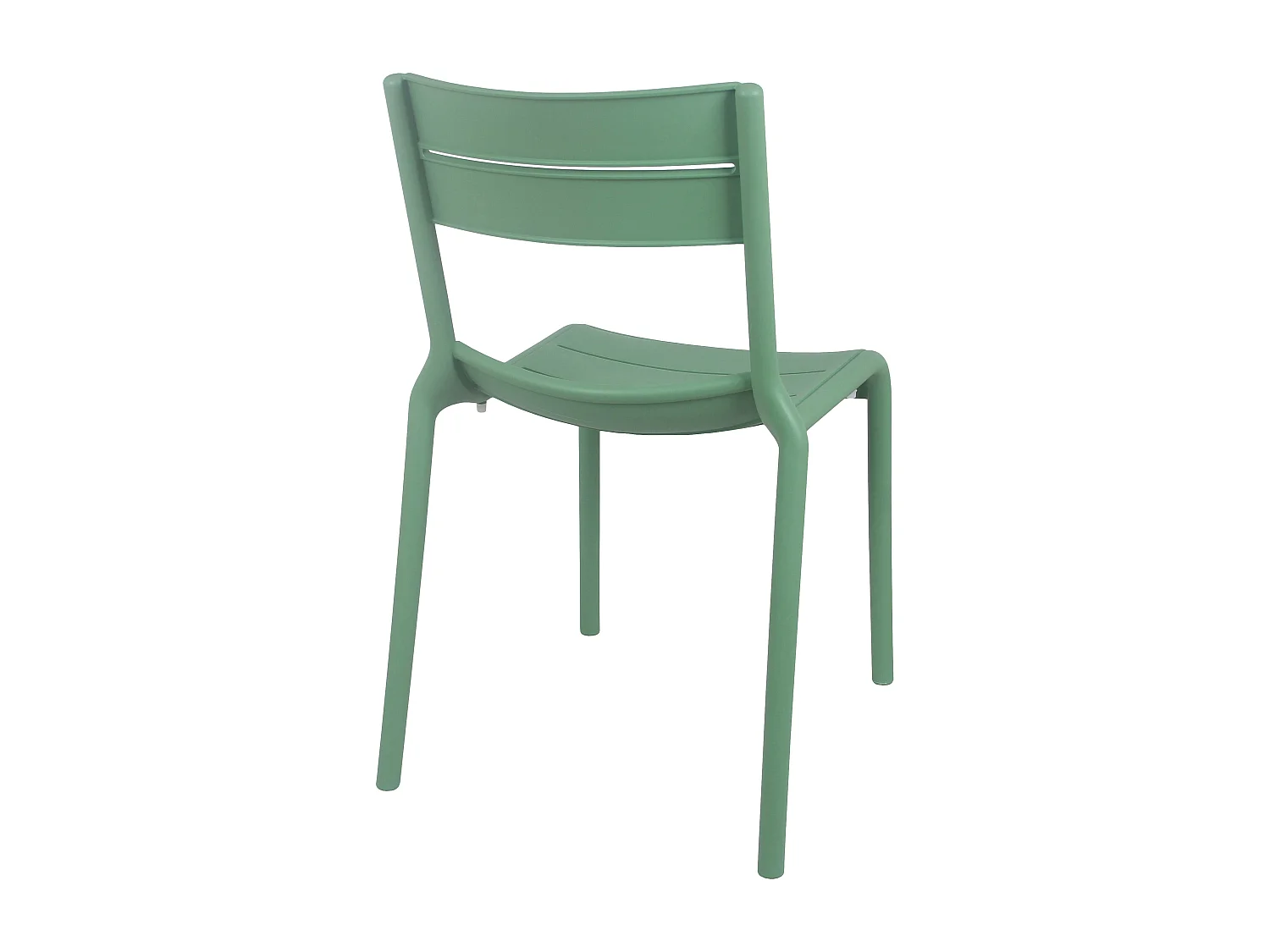 Lot de 4 chaises de terrasse en plastique vert sauge