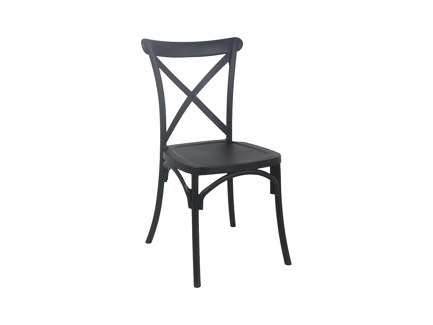 Chaise de terrasse empilable en plastique noire