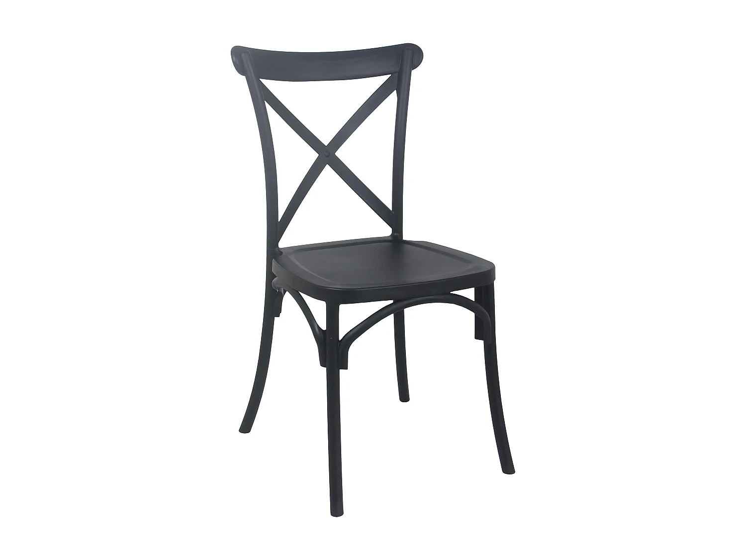 Chaise de terrasse empilable en plastique noire