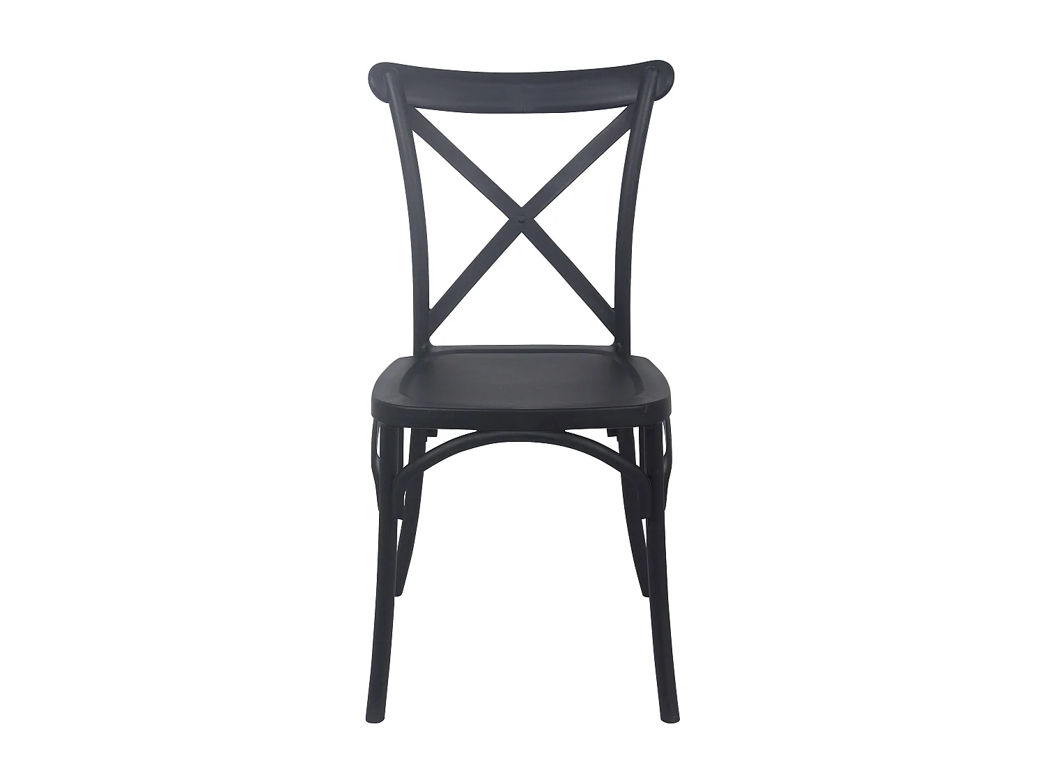 Chaise de terrasse empilable en plastique noire