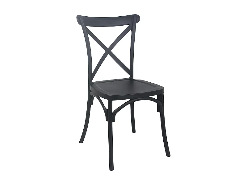 Stapelbare zwarte kunststof terrasstoel