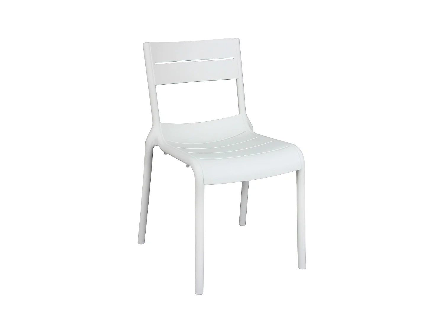 Chaise blanche de terrasse en plastique