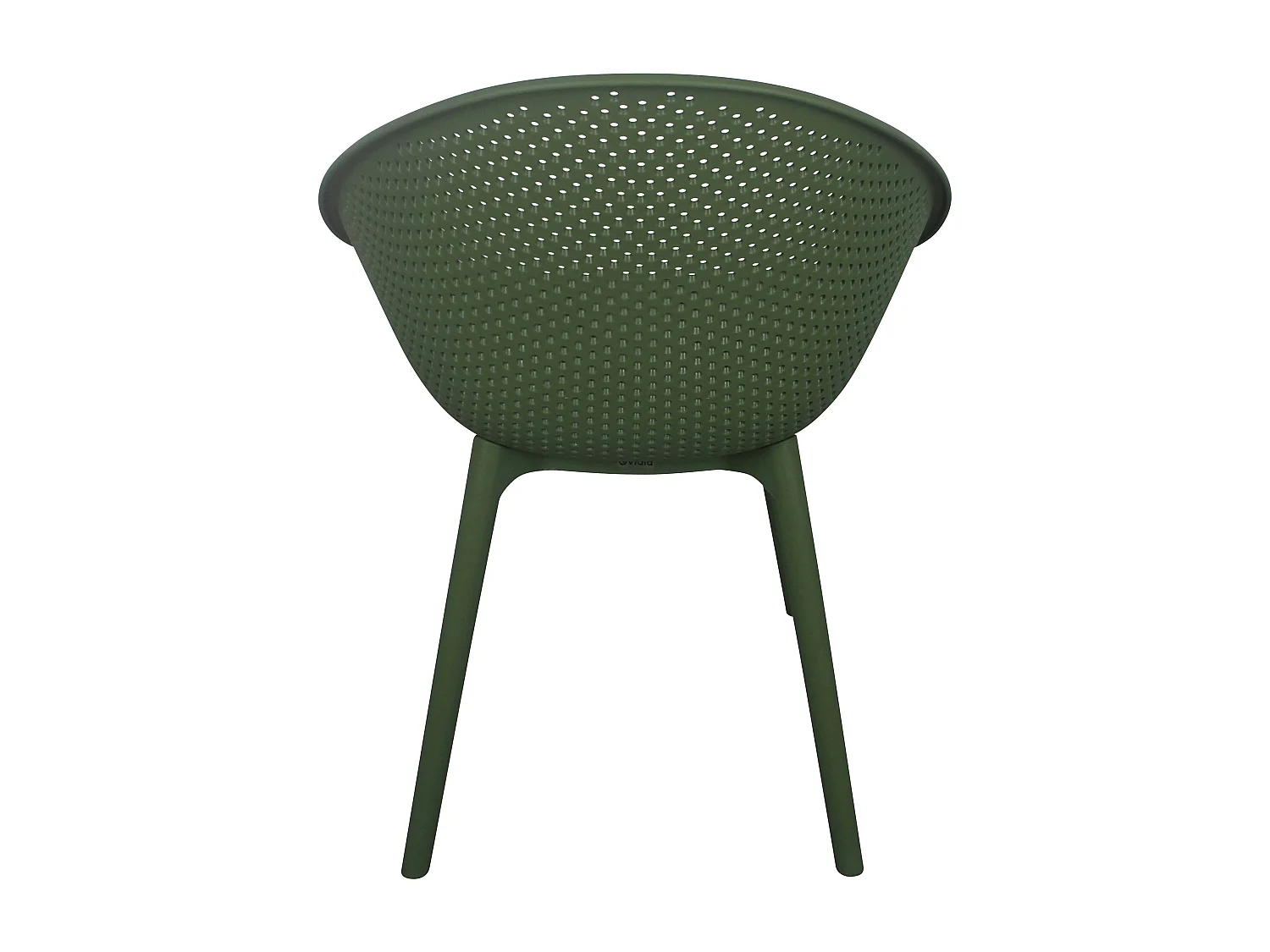 Lot de 4 chaises de terrasse en plastique vert olive