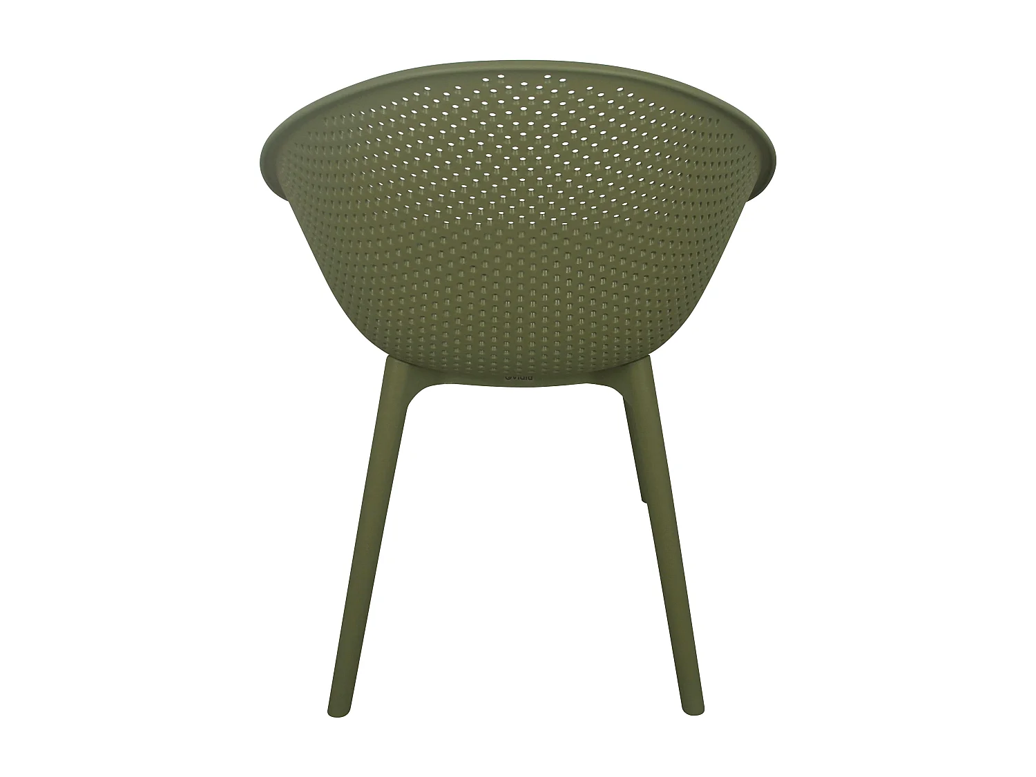 Lot de 4 chaises de terrasse en plastique vert olive
