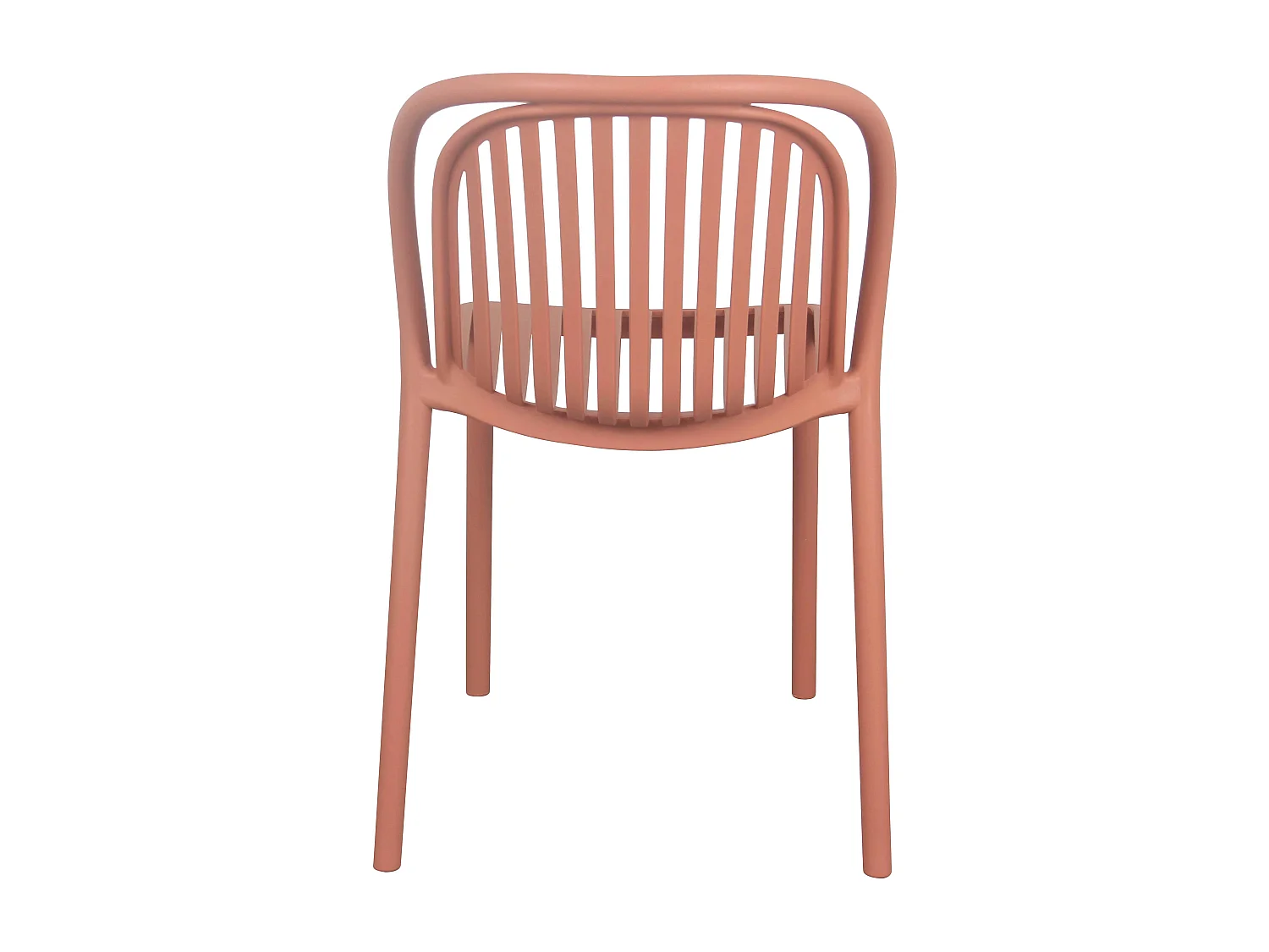 Lot de 4 chaises de terrasse en plastique terracotta
