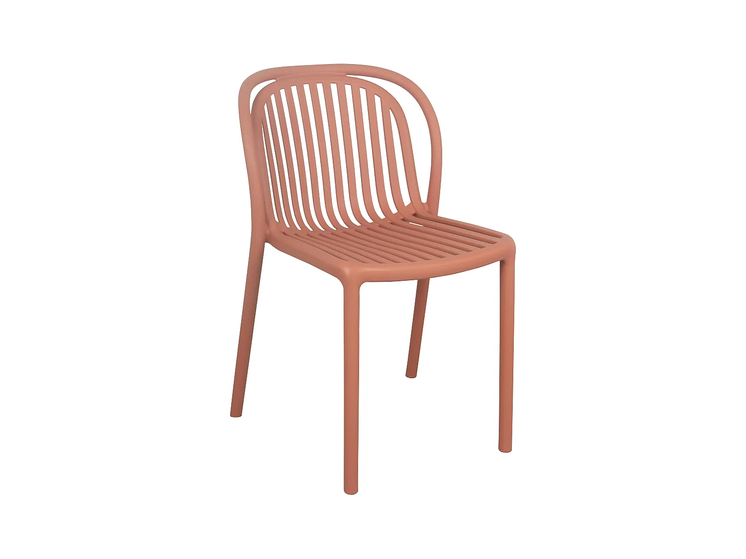 Set van 4 terracotta kunststof terrasstoelen