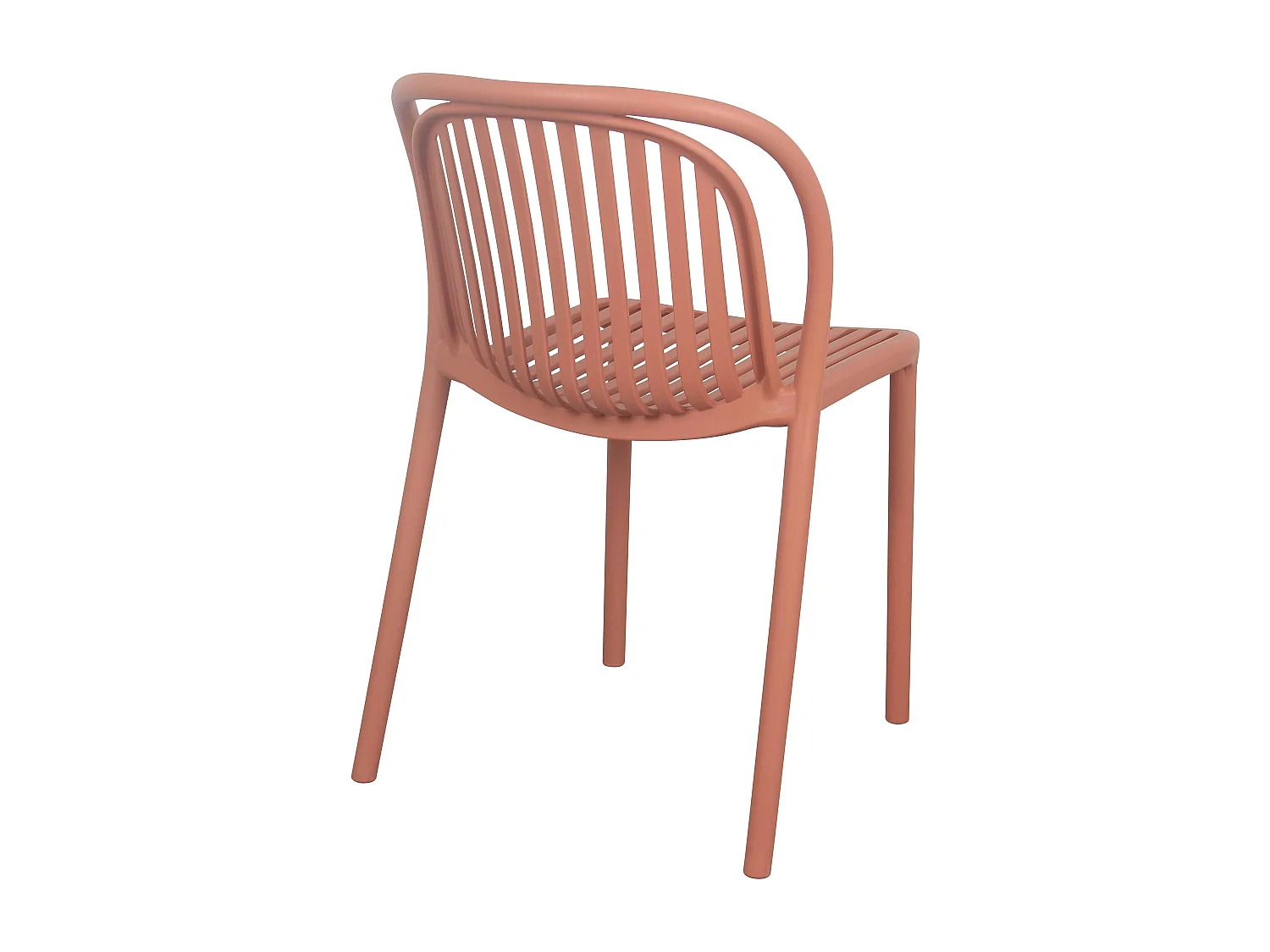 Lot de 4 chaises de terrasse en plastique terracotta