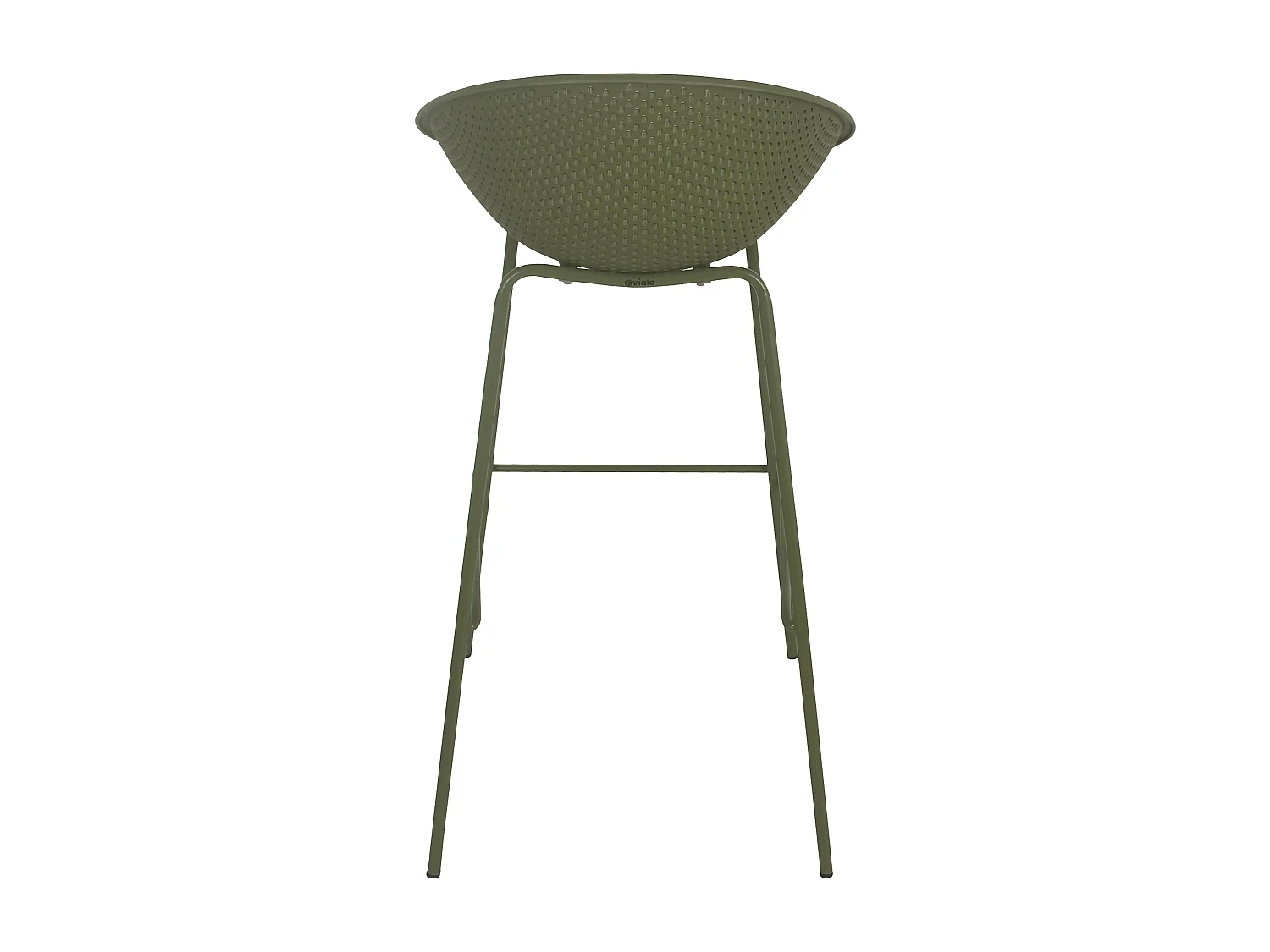 Lot de 4 chaises hautes de terrasse en plastique vert olive