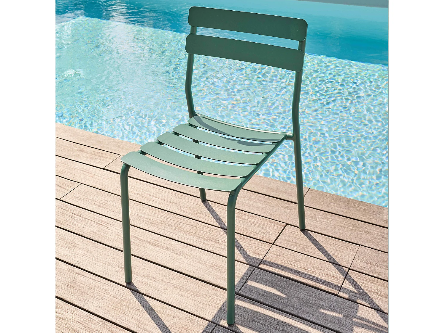 Chaise de terrasse en aluminium vert foncé