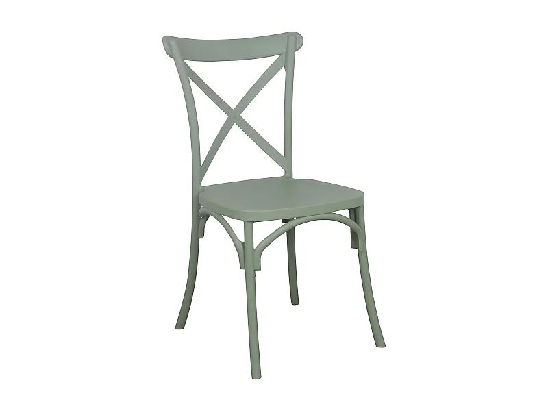 Chaise de terrasse empilable en plastique vert sauge