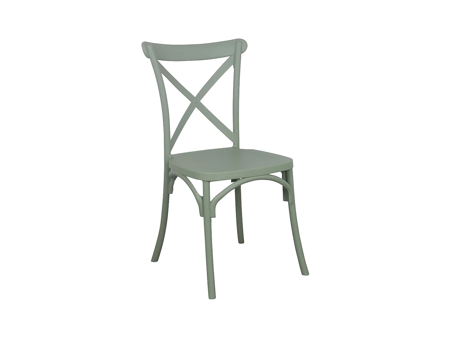 Chaise de terrasse empilable en plastique vert sauge
