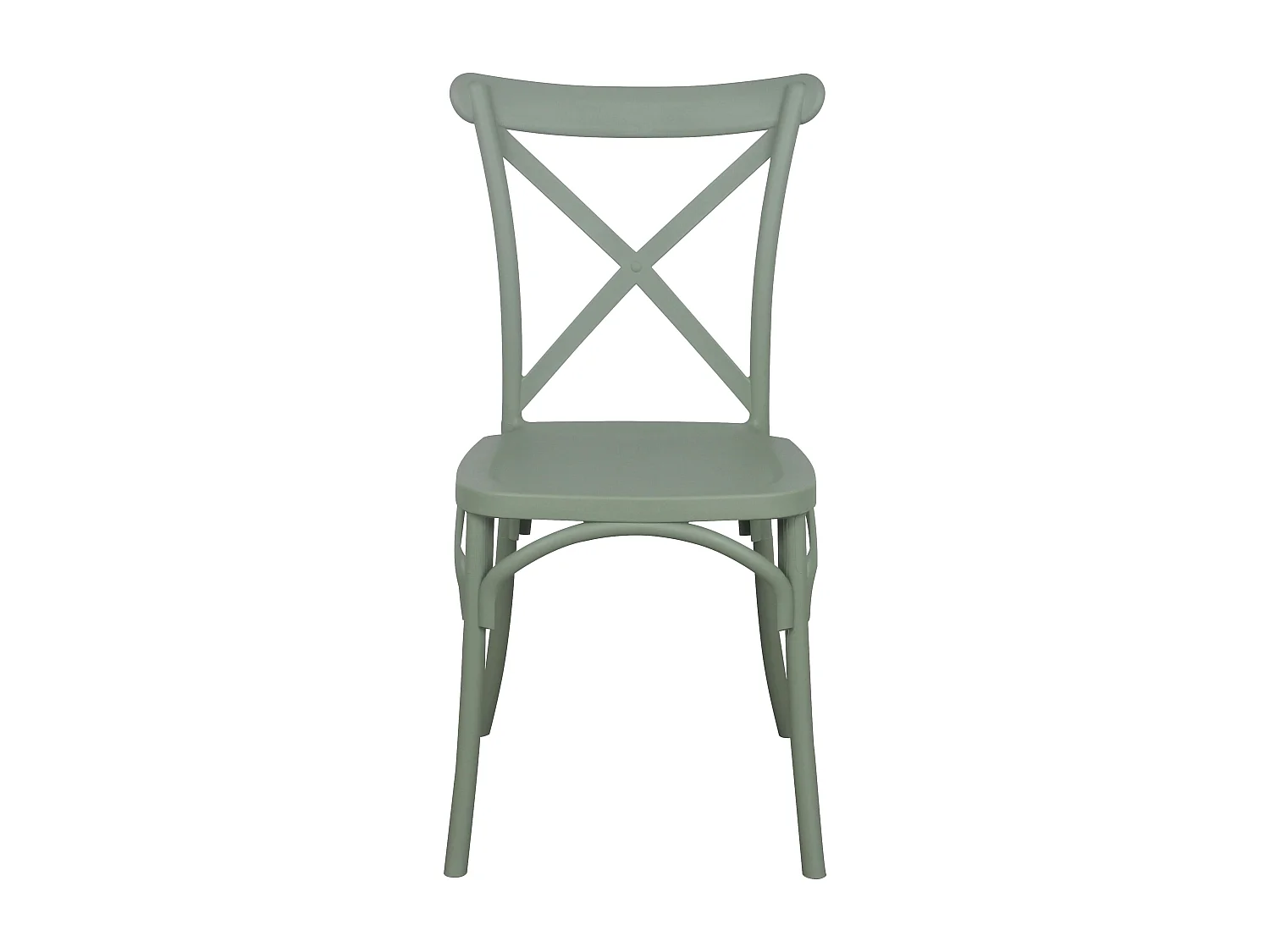 Chaise de terrasse empilable en plastique vert sauge