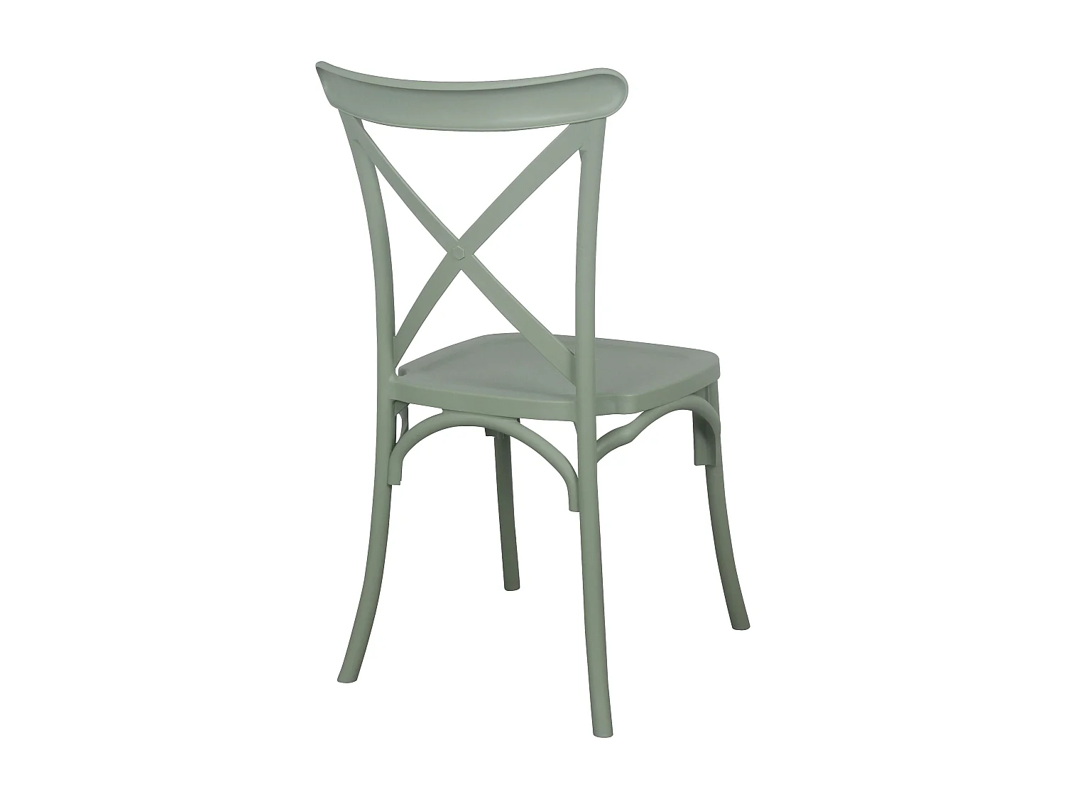Chaise de terrasse empilable en plastique vert sauge