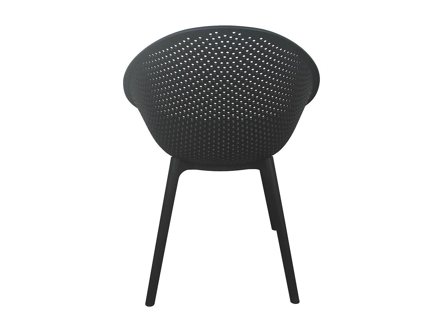 Lot de 4 chaises de terrasse en plastique noires