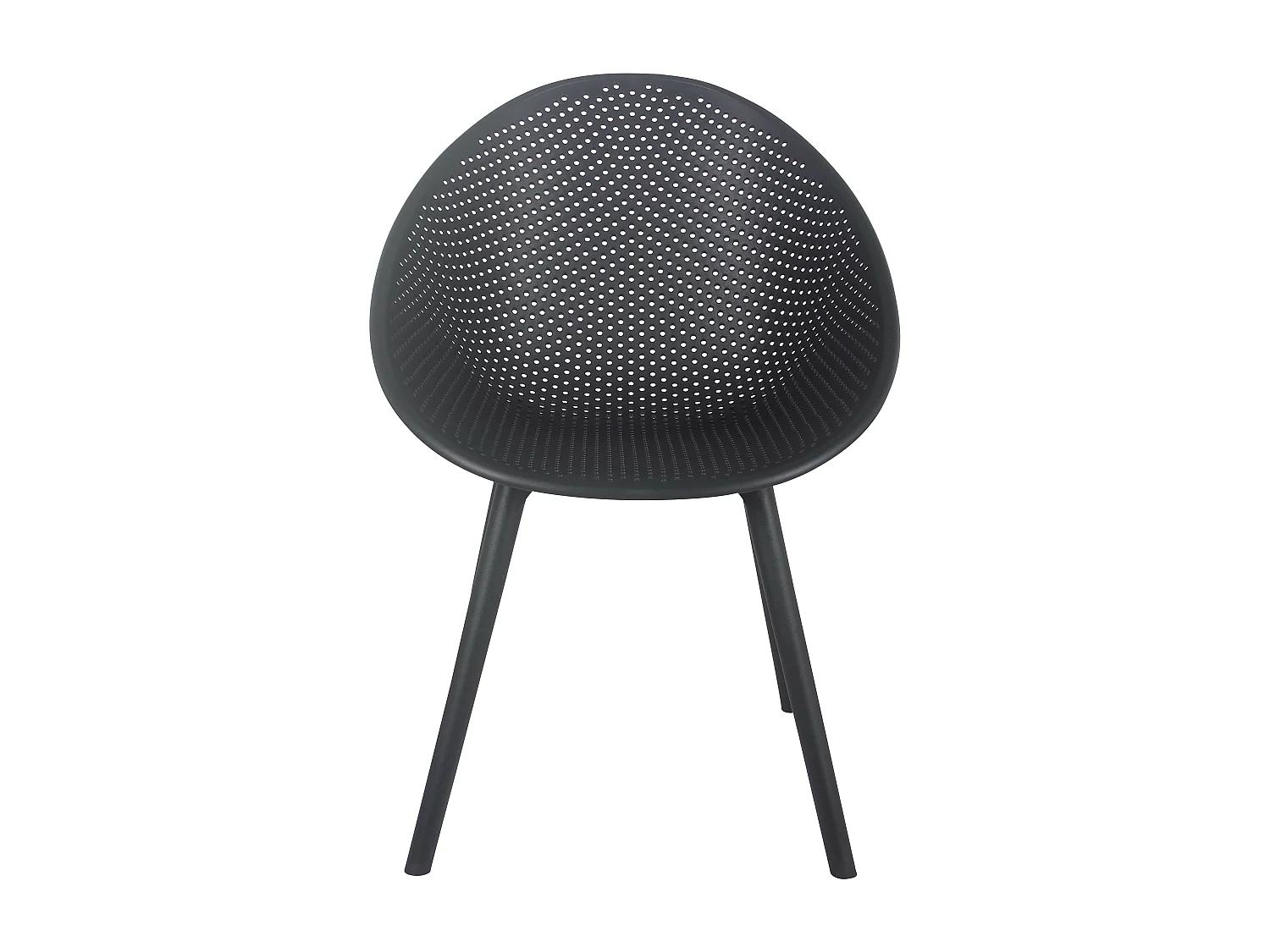 Lot de 4 chaises de terrasse en plastique noires