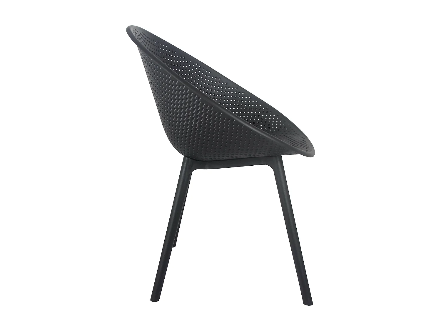 Lot de 4 chaises de terrasse en plastique noires