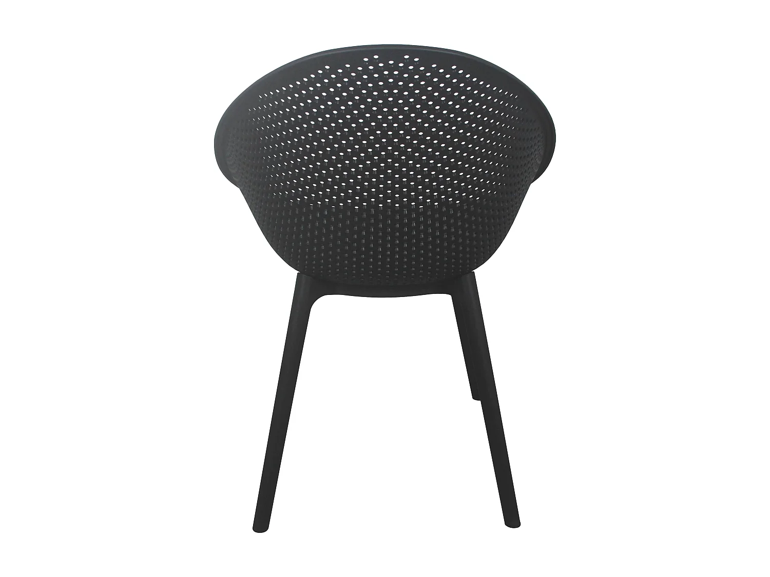 Lot de 4 chaises de terrasse en plastique noires