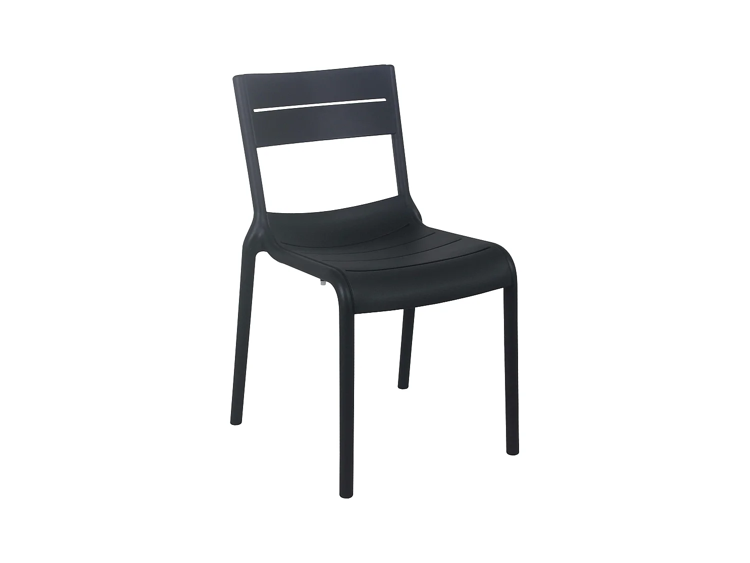 Chaise noire de terrasse en plastique