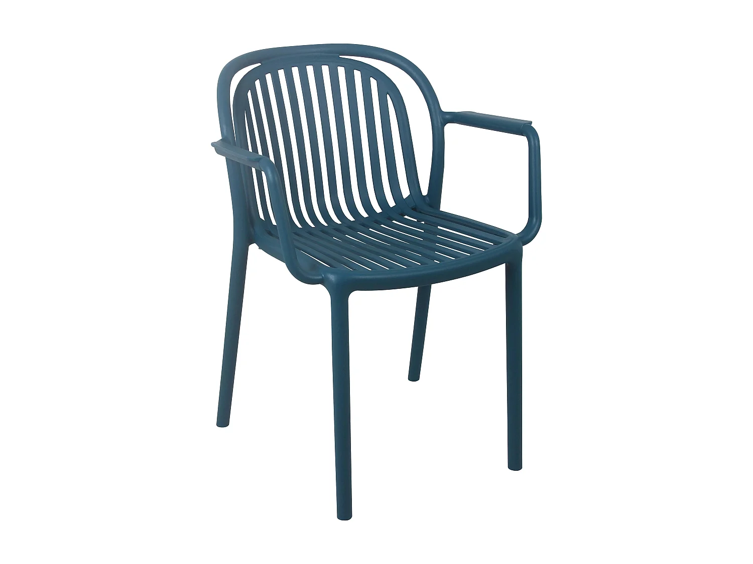 Lot de 4 fauteuils en plastique bleu canard