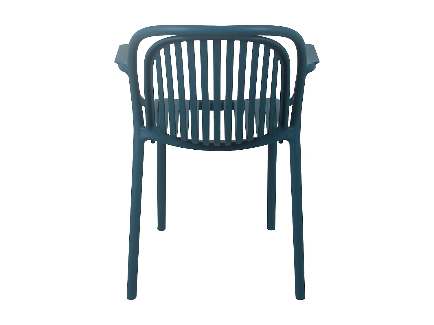 Lot de 4 fauteuils en plastique bleu canard